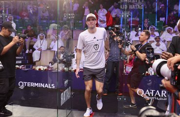 البيروفي دييغو إلياس يعبّر عن سعادته بالفوز بلقب بطولة قطر كلاسيك للاسكواش