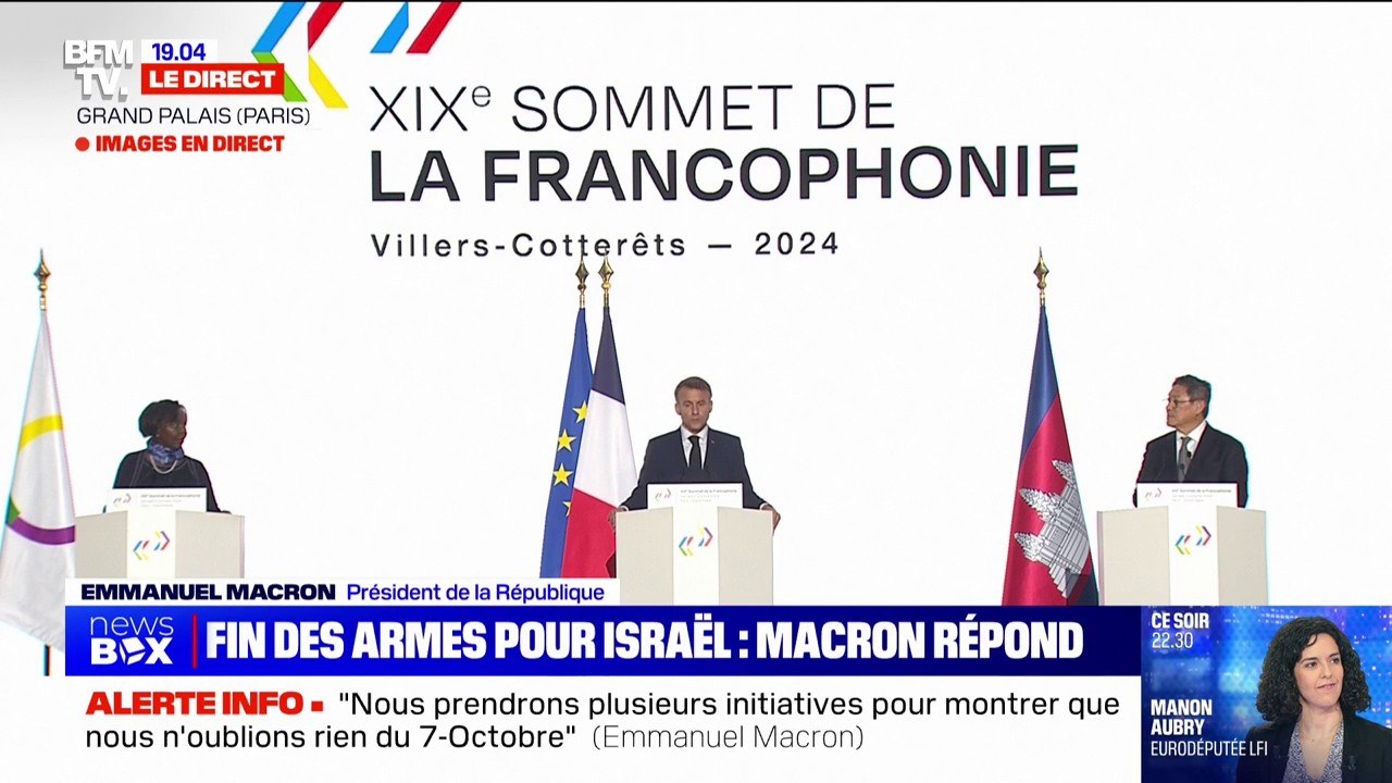 Arrêt de livraison d'armes à Israël pour la guerre à Gaza: "C'est simplement de la cohérence", insiste Emmanuel Macron