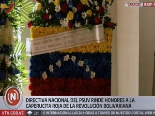 Caracas | Directiva del PSUV rinden homenaje a Marlene Vanegas la "Caperucita Roja" de la revolución
