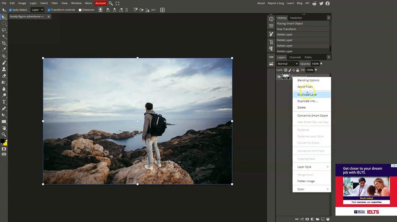 Text Behind the Person in Photopea l Photopea Tutorial