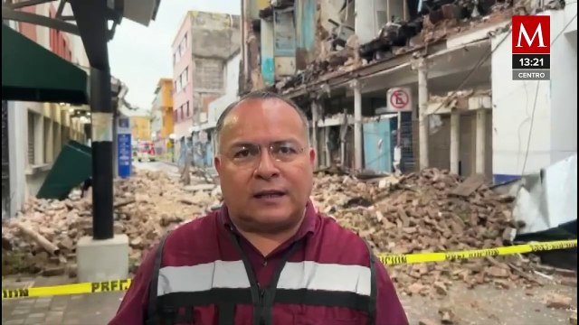 Comienza la remoción de escombros tras derrumbe de edificio en Tampico, Tamaulipas