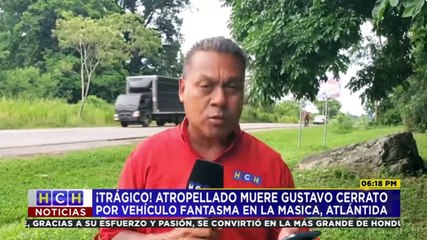 Hombre muere atropellado en La Másica, Atlántida