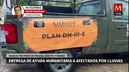 La Policía, Marina y el Ejército mexicano entregan ayuda humanitaria a los afectados tras el paso del huracán 'John' en Oaxaca