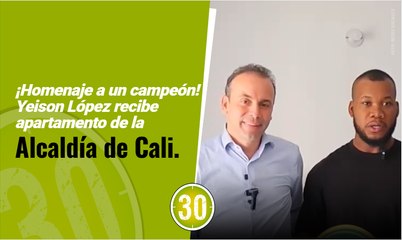 ¡Homenaje a un campeón! Yeison López recibe apartamento de la Alcaldía de Cali.