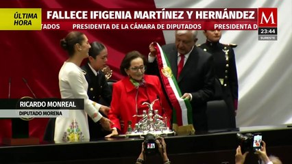 Ricardo Monreal lamenta la pérdida de Ifigenia Martínez, presidenta del Congreso