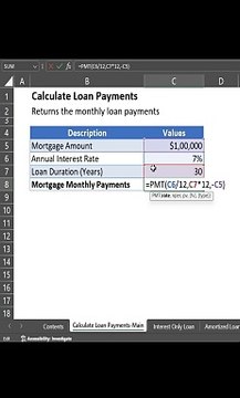 Calculate Loan Payments #excel #excelformula #ms #exceltips #excelacademy #exceltricks #exceltech