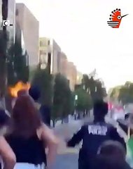 Protestor sets himself on Fire in Washington