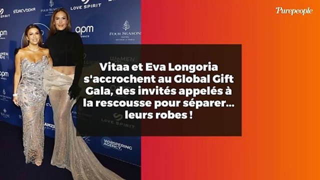 Vitaa et Eva Longoria s'accrochent au Global Gift Gala, des invités appelés à la rescousse pour séparer... leurs robes !