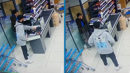 Markette kasiyeri bıçakla tehdit anları kamerada; şüpheli tutuklandı