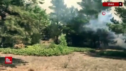 Sivas'ta örtü yangınına müdahale sürüyor