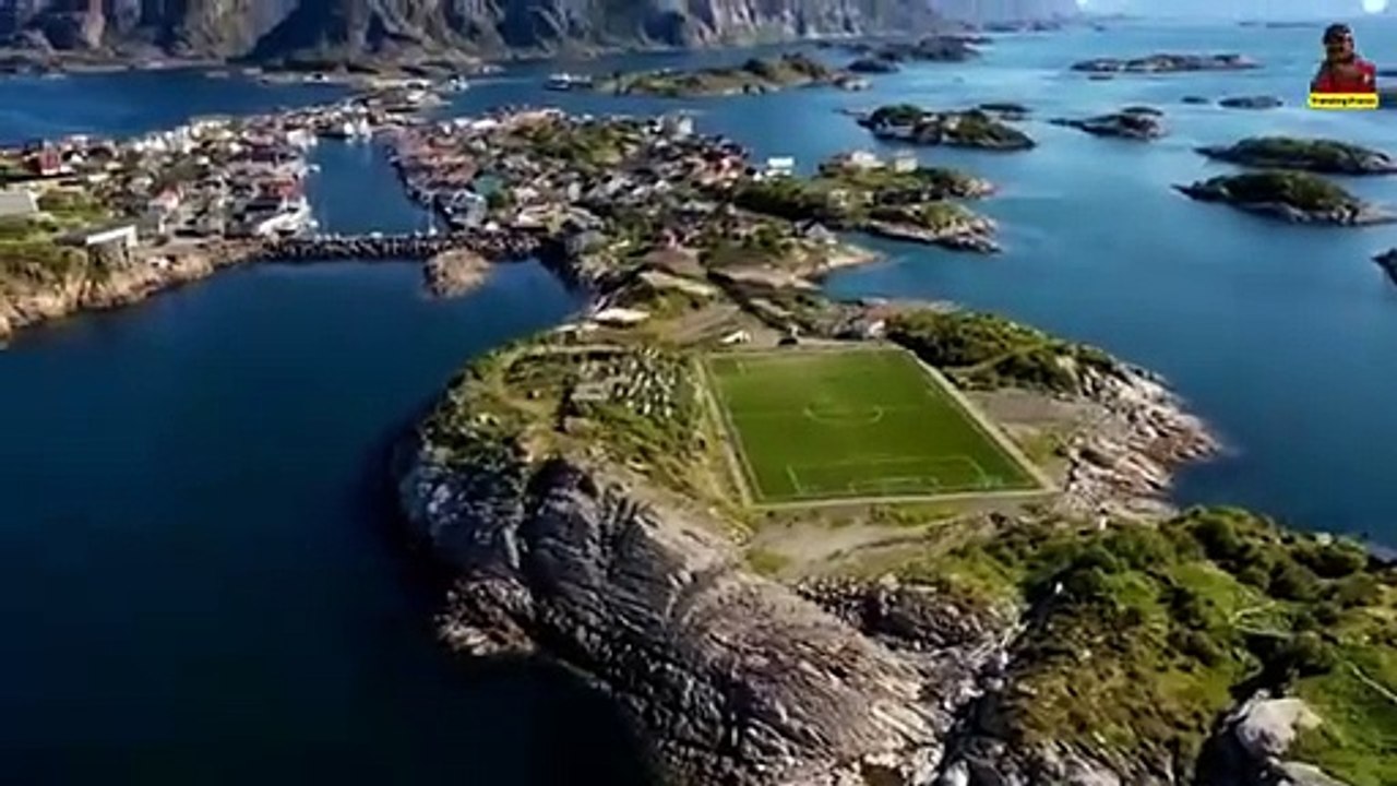 The world’s most beautiful football field is found in the middle of the ocean
