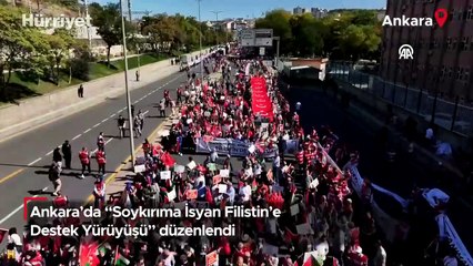 Ankara'da "Soykırıma İsyan Filistin'e Destek Yürüyüşü" düzenlendi