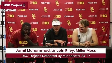 USC Trojans Lincoln Riley Shuts Down Questions on Minnesota Overturned Touchdown, Questionable Officiating
