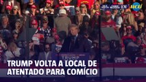 A um mês da eleição, Trump volta a local de atentado para comício