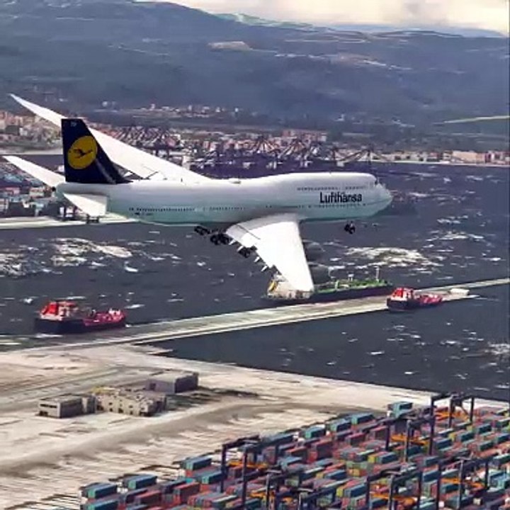 Der Flügel einer Maschine der Lufthansa Airlines hatte bei der Landung Probleme