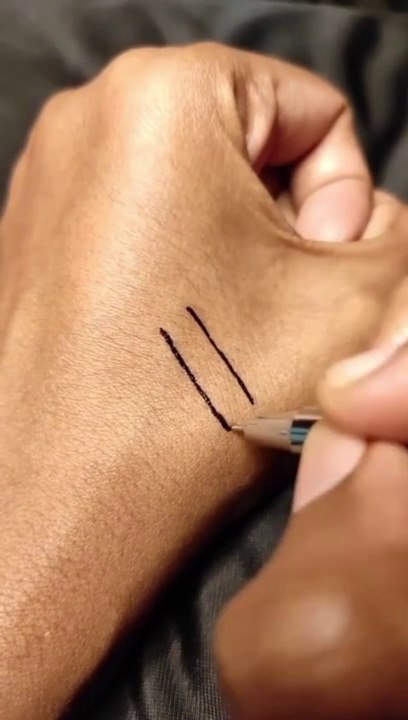 Simple And Creative Wine Bottle an Cup Pen Tattoo Design on Hand #tattoo #Dailymotion #Short