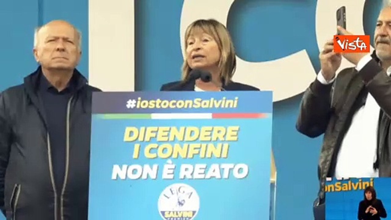 Open Arms, Tesei a Pontida: "Siamo vicini a Salvini a processo per aver difeso i confini"