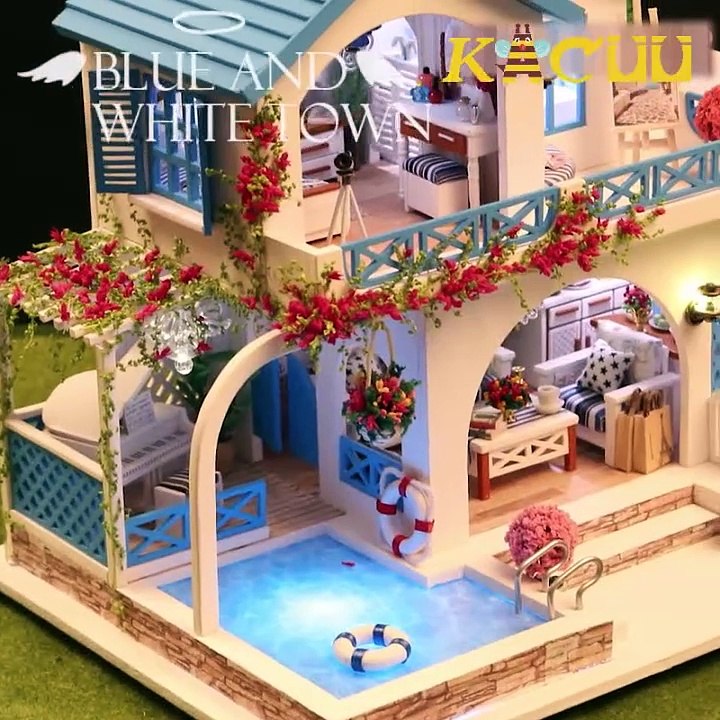 DIY Doll House Wooden Doll Houses Miniatures Dollhouse