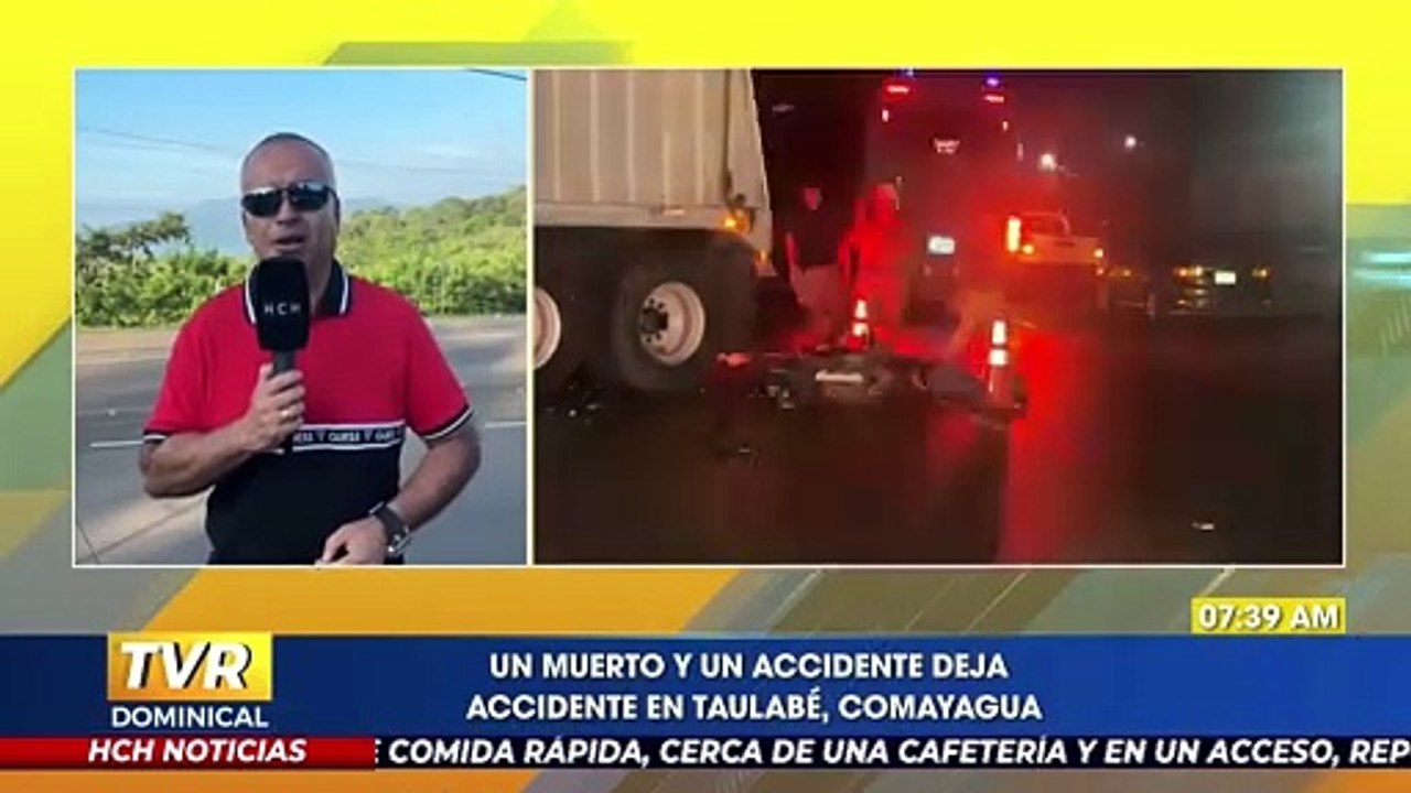 Motociclista pierde la vida y su acompañante resulta herido al chocar con rastra en Taulabé, Comayagua
