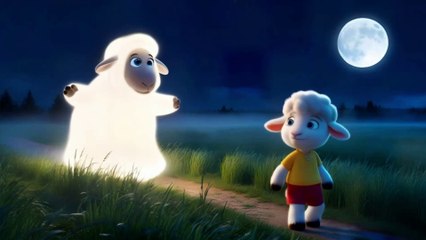 Baby sheep cub and ghost story-kid story
