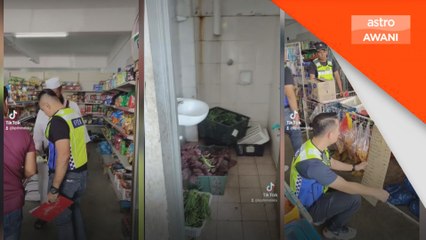 Kedai runcit simpan, cuci sayuran dalam tandas sebelum dijual