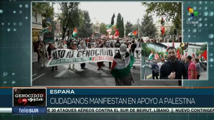 Ciudadanos españoles se manifiestan en apoyo a Palestina