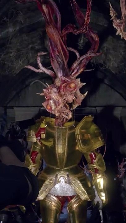 Defeat Merciless Knight #residentevil4remake #gamestyphoon #re4remake #leon #MercilessKnight #shorts #reels