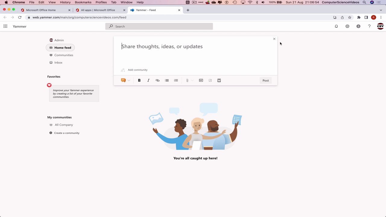 How to USE Microsoft Yammer for Office 365 On a Mac - Tutorial 1 - Introduction - Basic Tutorial