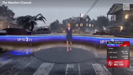 Frightening simulation shows Hurricane Milton strike Florida with flood water reaching height of double-decker bus