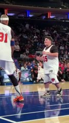 Highlight MSG erupts as the Costco kid pulls up and hits the J with no hesitation