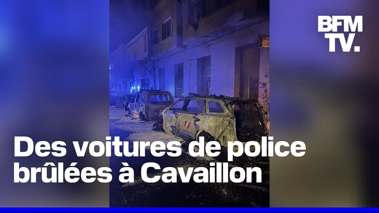 Des voitures de police incendiées devant le commissariat de Cavaillon, dans le Vaucluse