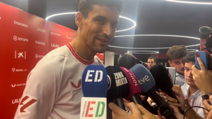 Jesús Navas, feliz tras el derbi
