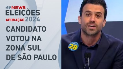 Pablo Marçal chega para votar a 5 minutos do fechamento das urnas
