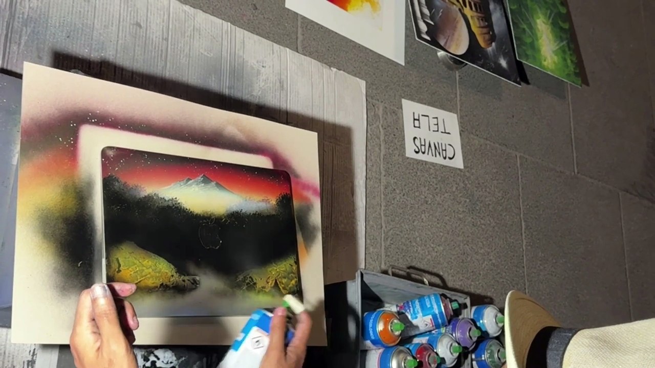 Spray art on MacBook pro