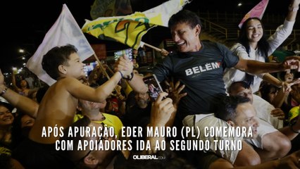 Após apuração, Eder Mauro (PL) comemora com apoiadores ida ao segundo turno