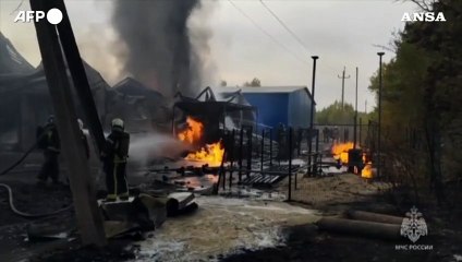 Russia, attacco ucraino su un deposito di carburanti