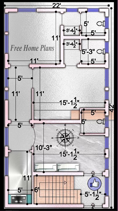 22x42 Home Plan 487