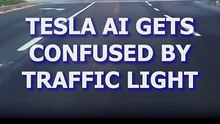 Tesla AI gets confused by traffic light.