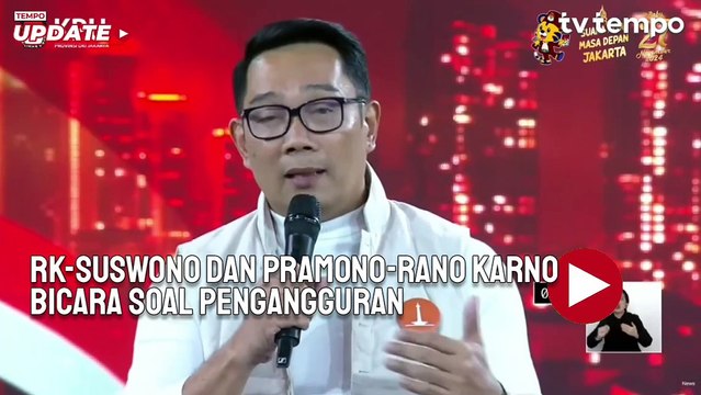 Jawaban Ridwan Kamil-Suswono dan Pramono-Rano Karno Soal Atasi Pengangguran di Jakarta