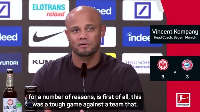 Kompany 'positive' despite Bayern's draw at Frankfurt