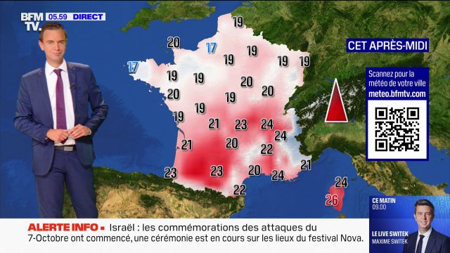 De la pluie et des orages sur toute la France, avec des températures comprises entre 17°C et 26°C... La météo de ce lundi 7 octobre