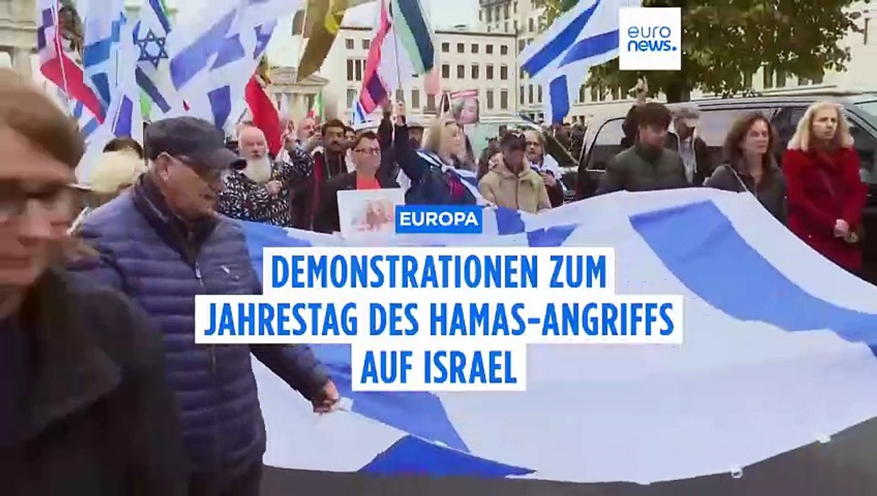Trauriger Jahrestag: Demonstrationen für und gegen Israel in ganz Europa