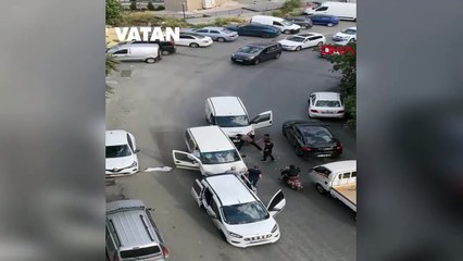 Kağıthane'de çekiçli trafik magandası arabayı parçaladı