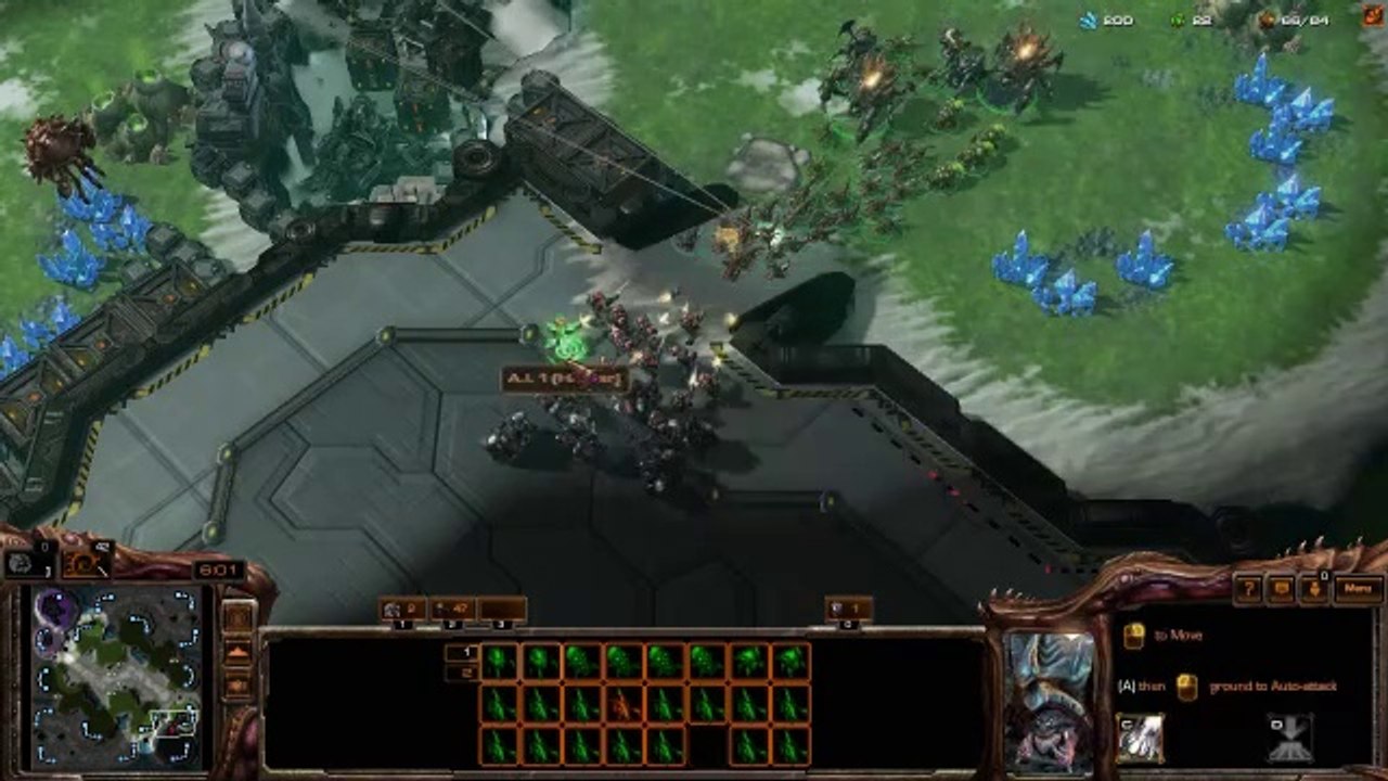 [StarCraft 2] No.0283--Great-Level ZERG v.s Harder A.I, WIN [2-Base Ravager-Ling Attack or Queen-Bane Control-Plan].CUT.01'17.333-09'24.333