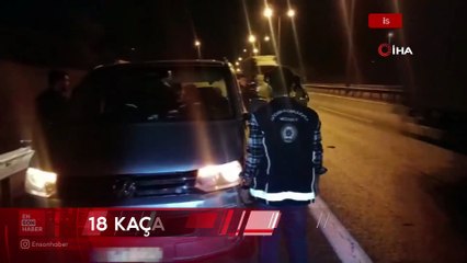 İstanbul’da bir minibüste 18 düzensiz göçmen yakalandı