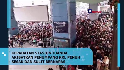 Kepadatan Terjadi di Stasiun Juanda yang Mengakibatkan Penumpang Sulit Untuk Bernapas