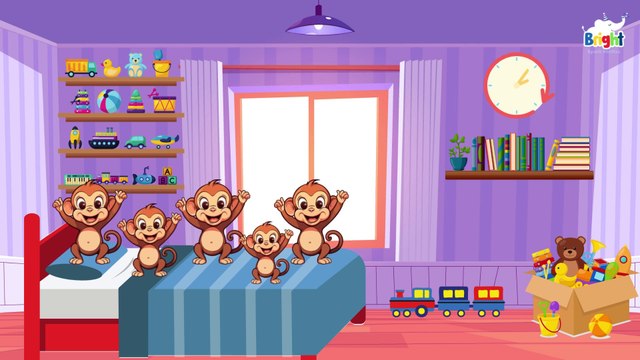 Five Little Monkeys Jumping On The Bed | Children Nursery Rhyme | kids Cartoon Songs