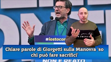 Chiare parole di Giorgetti sulla Manovra 'so chi può fare sacrifici'