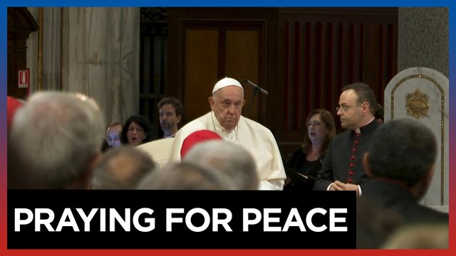 Pope Francis leads prayer for peace in Rome ahead of Israel/Hamas conflict anniversary