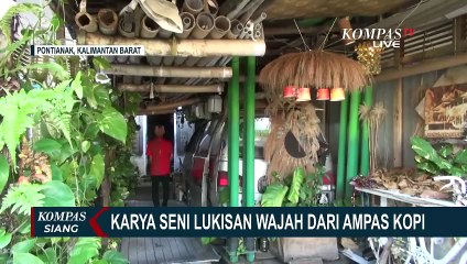 Resah Karena Limbah, Seniman di Pontianak Buat Lukisan dari Ampas Kopi